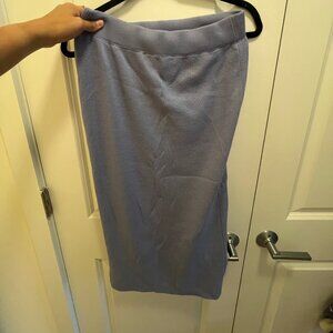 Knitted Blue Mid Length Skirt